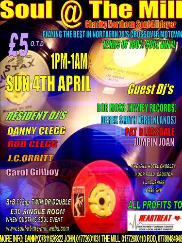 soul @ the mill charity alldayer 4th april