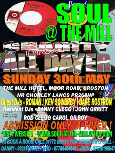 soul @ the mill charity all dayer - sunday may 30th