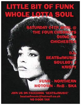 little bit of funk whole lotta soul, saturday 24th april, chichester