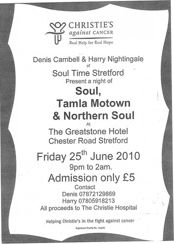 soul,northern soul &motown charity night,stretford, manchester