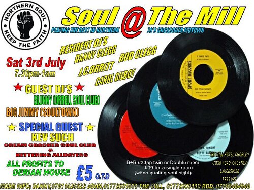 soul @ the mill charity soul night 3rd july