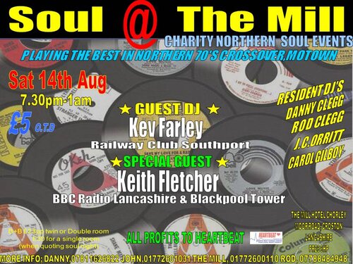soul @ the mill charity soul night (sat 14th aug)