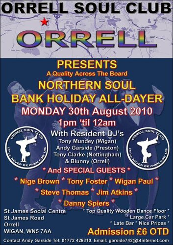 orrel soul club bank holiday all-dayer