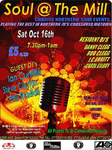 soul @ the mill charity soul night (sat 16th oct)