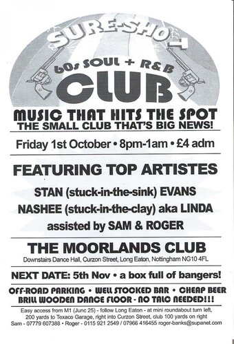 sure-shot 60's soul & r & b club, nottingham