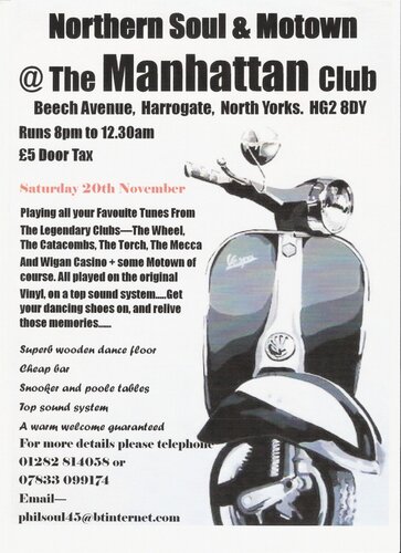 the manhattan club - saturday 20th november