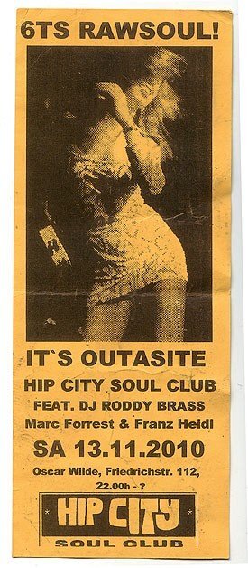 Hip City Soul Club 13.11.10 feat. Roddy Brass+John Stapleton