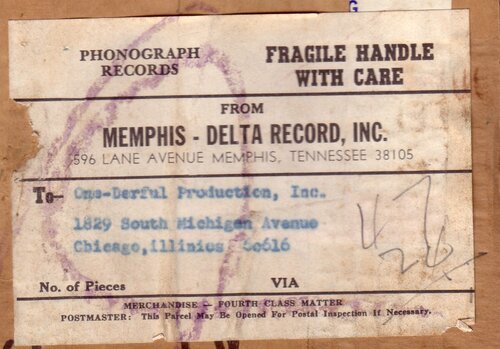 old mailing label from memphis to chicago