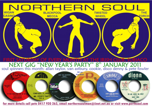 northern soul new year's party at the irish club - subiaco, western australia