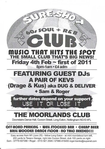 sure-shot 60's soul & r & b club, long eaton, nottingham