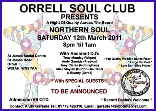 orrell soul club - saturday 12th march 2011