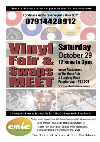 vinyl fair and swaps meet - peterborough, october 29