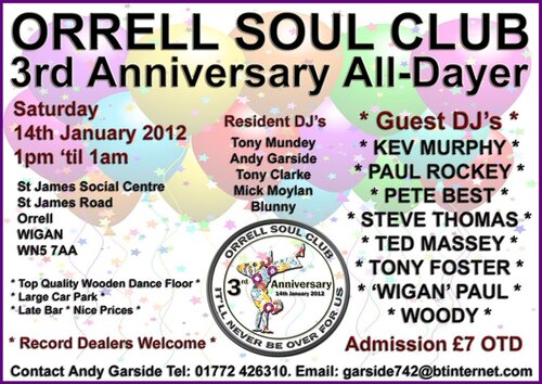 orrell soul club - 3rd anniversary