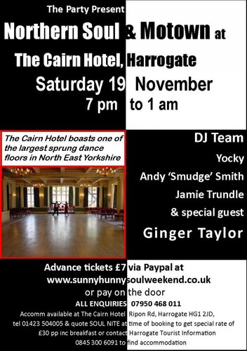 northern soul & motown at the cairn hotel, harrogate, 19th nov 2011