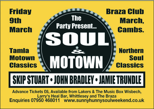 northern soul & motown 9th march at the braza club, march