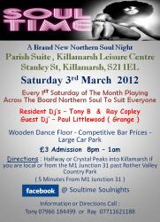 sheffield soultime soulnights - re - launch night - saturday 3rd march