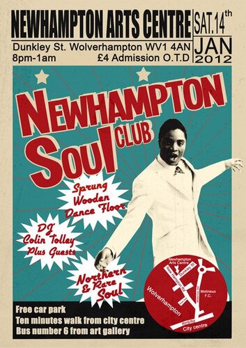 newhampton soul club, wolverhampton,  jan 14th flyer