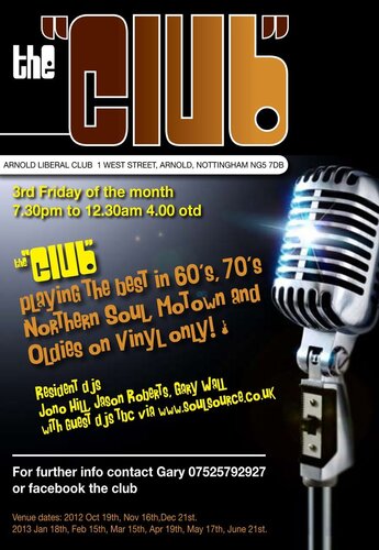 the "club" october 19th, arnold liberal club,nott'm guest dj paul lightly from acacia radio station