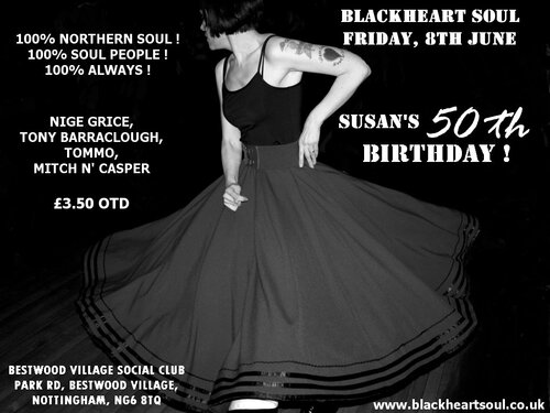 blackheart soul, nottingham, &  susans  50th birthday