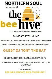 the new bee hive bradford all dayer this sunday 17th june