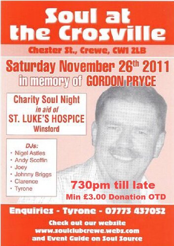 crewe soul club - in memory of gordon pryce - 26th november 2011