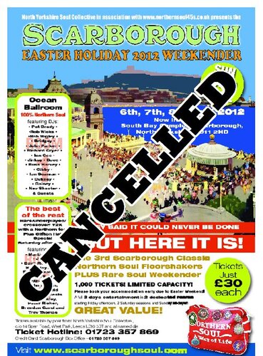 scarborough weekender easter 2012 cancelled