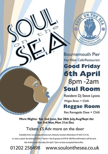 good friday soul on the sea 6th april bournemouth pier