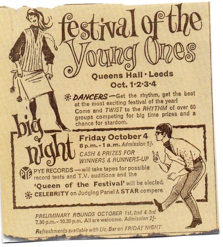 very early queens hall leeds ad for a 'big night