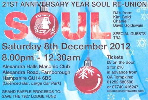 8th december 2012 farnborough town hall soul reunion