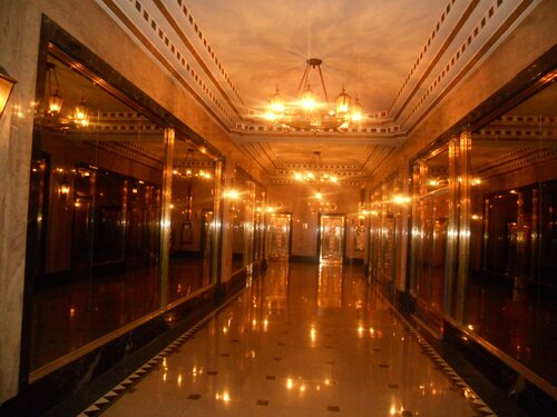 inside the hallway of the brill building