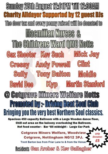 25th august 2013 - driving beat (northern) soul club notts charity event