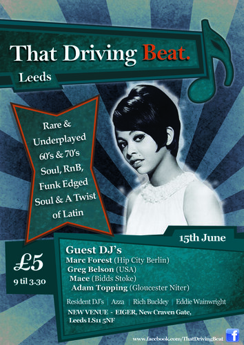 that driving beat, leeds - new venue 15th june