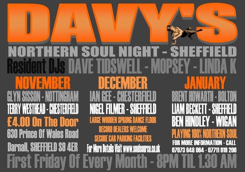 davy's soul nites, 1st friday of every month