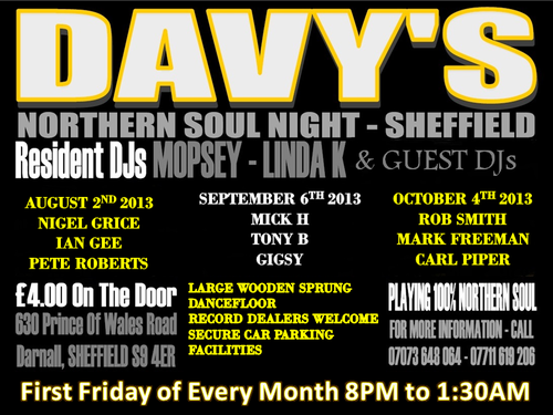 davys northern soul night - 4th october 2013