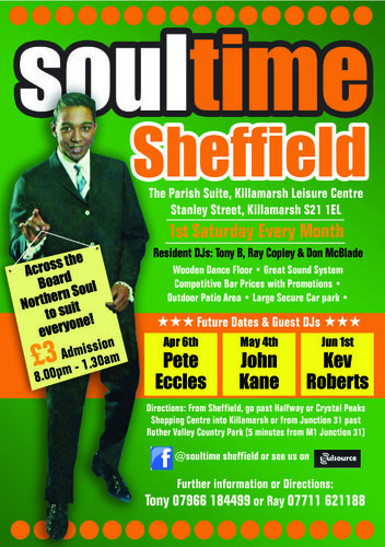 soultime sheffield - 4th may - special guest dj bbc radio sheffield's john kane