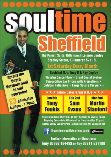 soultime sheffield's 1st anniversary - saturday 2nd march - guest dj martin stanford - free complimentary cd on entry