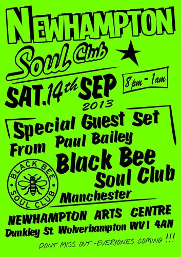 newhampton soul club - saturday 14th september - wolverhampton