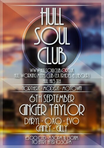 hull soul club 6th september ginger taylor