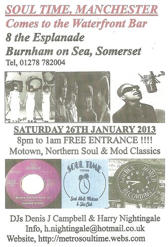 soul time, manchester comes to the  waterfront bar,burnham on sea