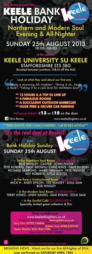 keele ! august bank holiday !