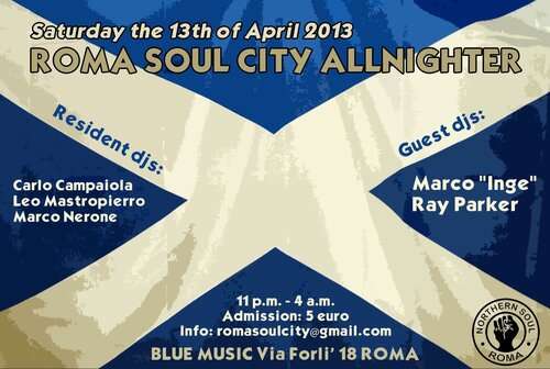 roma soul city allnighter sat 13 apr 2013 @ blue music - roma