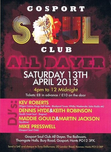 gosport soul club all dayer 24th april 2013