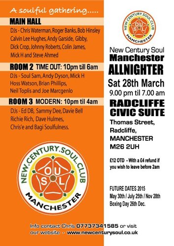 new century soul manchester allnighter sat 28th march