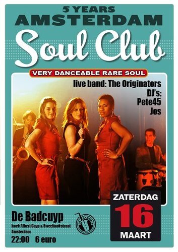amsterdam soul club 5th anniversary with liveband: the originators