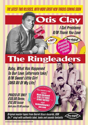 otis clay & ringleaders 45's available now see flyer for details