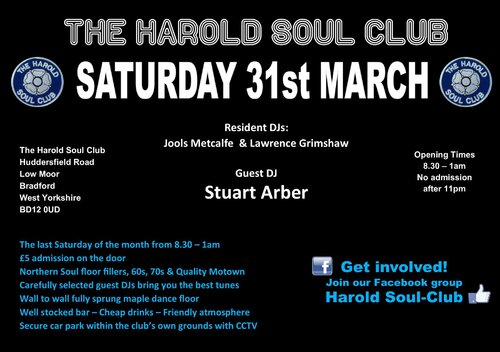 Harold Soul Club - Saturday 31st March