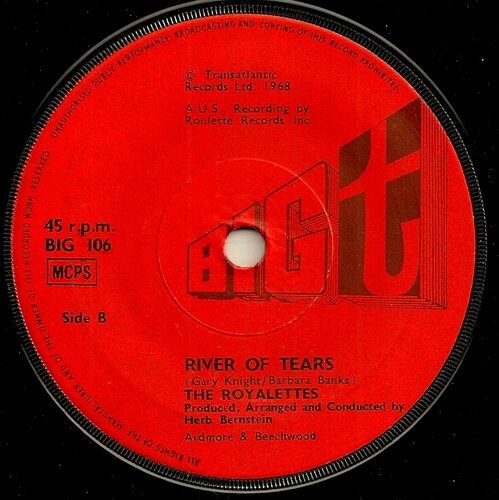 The Royalettes River of Tears  DJ Big T BIG 106 1969.jpg