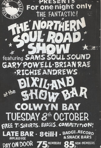 Dixieland Colwyn Bay Soul Night flyer