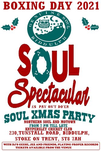 Boxing Day Soul Spectacular Special Guest DJ Phil Ankers