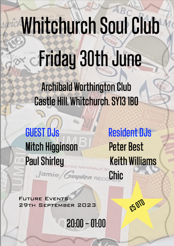 Whitchurch Soul Club (Shropshire) Friday 30th June  2023
